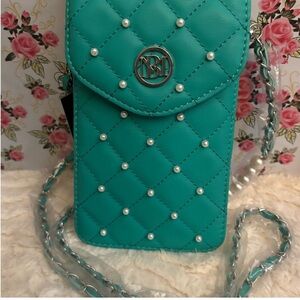 BADGLEY Mischka teal quilted crossbody NWT